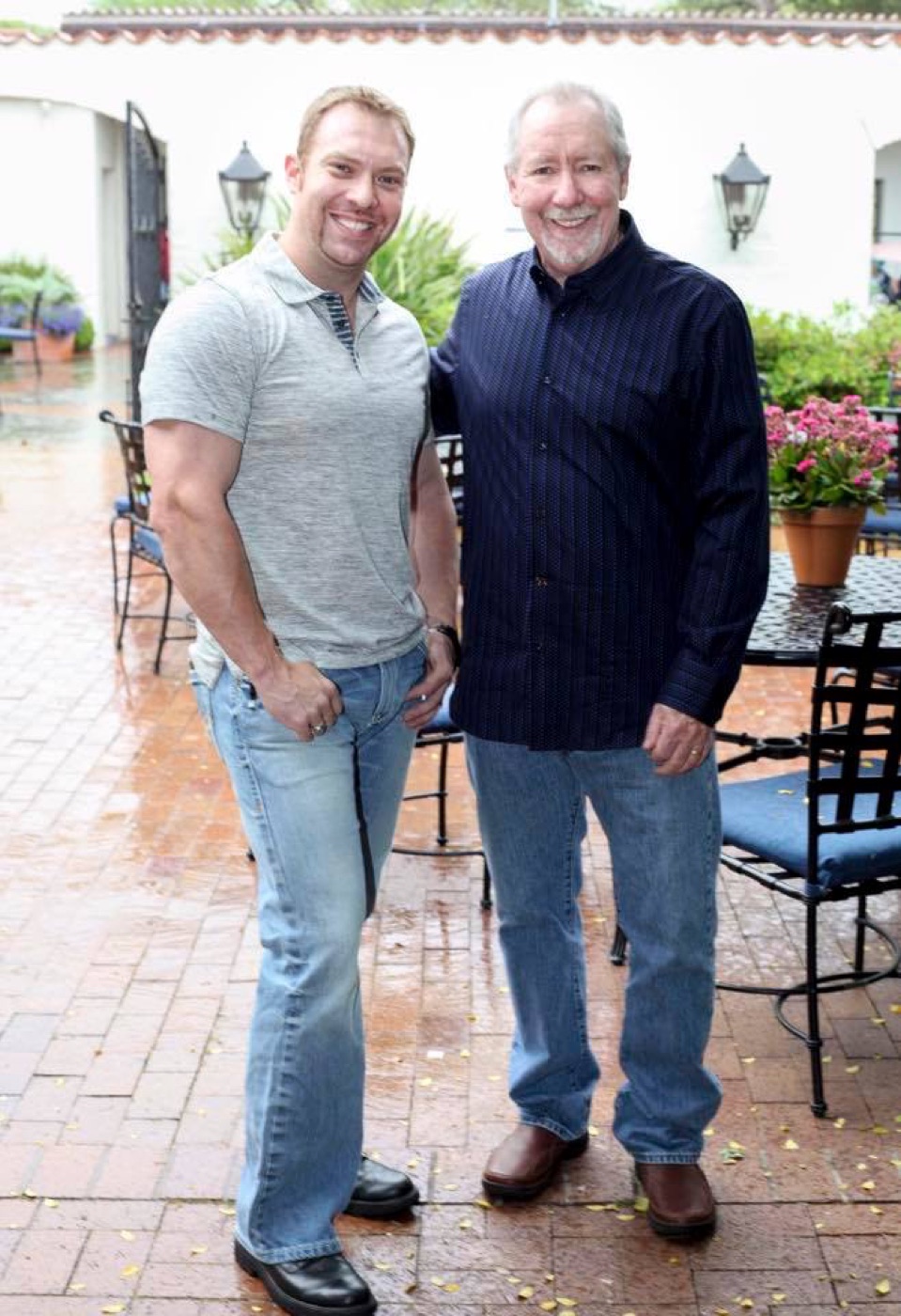 Wade, owner of Air Design Electric, with his father